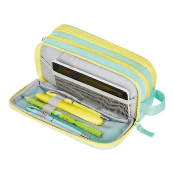 Κασετίνα Herlitz Neon Soft Πολυεστέρας Μέντα Κίτρινο 235x110x75mm