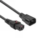 ACT Καλώδιο τροφοδοσίας C13 IEC Lock - C14 μαύρο 2 m, PC1021, συσκευασία 5 τεμ.