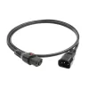 ACT Καλώδιο τροφοδοσίας C13 IEC Lock - C14 μαύρο 2 m, PC1021, συσκευασία 5 τεμ.
