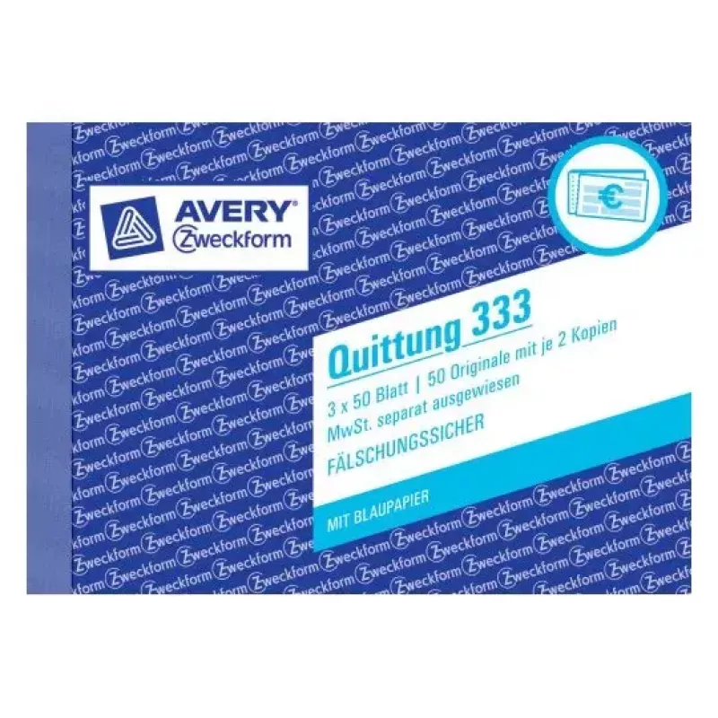 Avery Zweckform 333 Βιβλίο αποδείξεων (απόδειξη), ΦΠΑ χωριστά