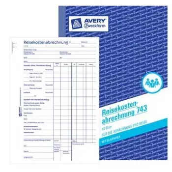 Avery Zweckform 743 Έντυπο εκκαθάρισης εξόδων ταξιδίου, A5, 50 φύλλα