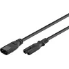 Wentronic IEC-60320-C8 σε IEC-60320-C7 2m C8 θηλυκό σε C7 θηλυκό μαύρο (97201)