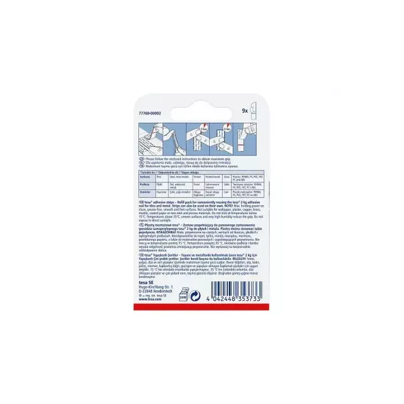 Γάντζος γενικής χρήσης TESA 77760 Indoor Λευκός 9 τεμ.