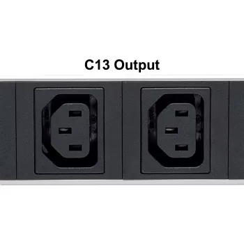 Intellinet 19 ιντσών 1U Rackmount Anti-Shedding 8-θέσια C13 Μονάδα διανομής ισχύος (PDU) με αποσπώμενο καλώδιο τροφοδοσίας και υποδοχή C20 στο πίσω μέρος