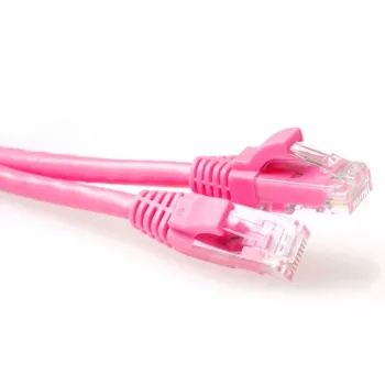 ACT ροζ 7m U/UTP CAT6 καλώδιο patch με προστατευτικό κάλυμμα κατά της κάμψης και βύσματα RJ45