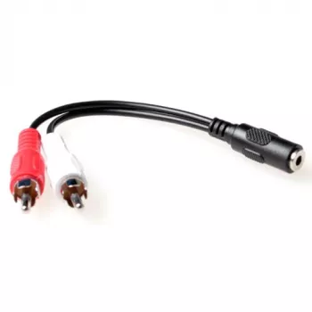 ACT 0,15 μέτρα καλώδιο σύνδεσης ήχου 1x βύσμα jack 3,5 mm σε 1x θηλυκή υποδοχή στερεοφωνικού jack 3,5 mm – 2x βύσματα RCA