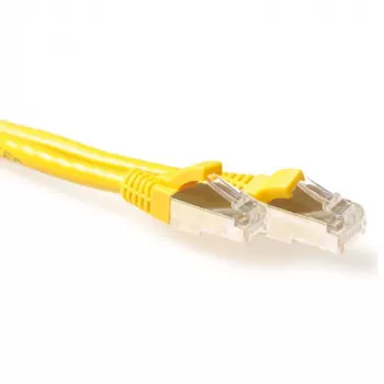 ACT Κίτρινο 7 μέτρα LSZH SFTP CAT6A Patch καλώδιο, χωρίς γλωττίδα με βύσματα RJ45