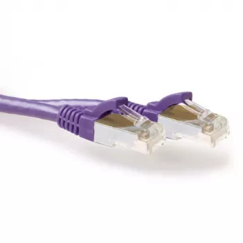 ACT Μωβ 3 μέτρα LSZH SFTP CAT6A Patch καλώδιο με ανασταλτικό γλωττίδας και βύσματα RJ45