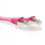ACT Ροζ 20 μέτρα LSZH SFTP CAT6A Patch καλώδιο, χωρίς γλωττίδα με βύσματα RJ45