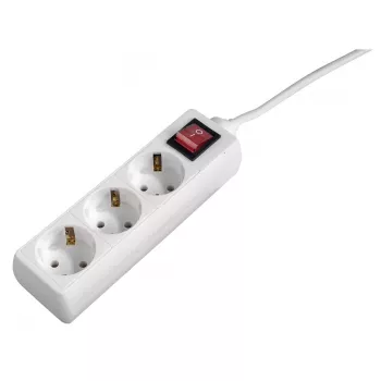 Hama 00137322 Πολύπριζο 3 θέσεων με διακόπτη και προστασία παιδιών, 1,4 m, Λευκό