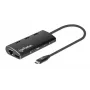 Manhattan USB-C Dock/Hub με Αναγνώστη Καρτών, Συνδέσεις (x6): Ethernet, HDMI, USB-A (x3) και USB-C, με Power Delivery (100 W) στη σύνδεση USB-C (Σημείωση: απαιτείται επιπλέον τροφοδοτικό USB-C και καλώδιο USB-C), καθολικό για όλες τις συσκευές, Αλουμίνιο, συμβατό με DKT30CSDHPD3