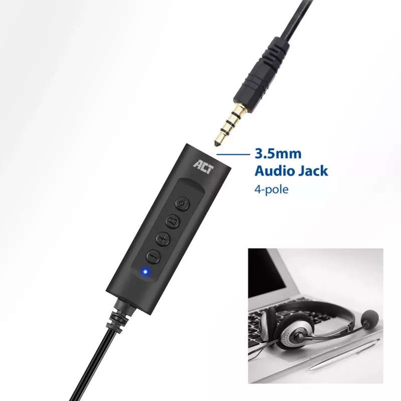 ACT AC9360 εξωτερική κάρτα ήχου USB-A