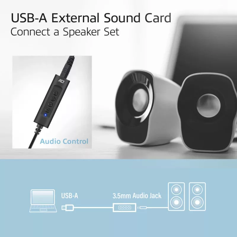 ACT AC9360 εξωτερική κάρτα ήχου USB-A