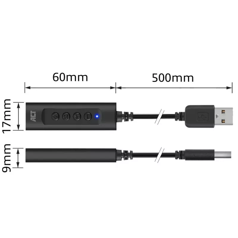 ACT AC9360 εξωτερική κάρτα ήχου USB-A