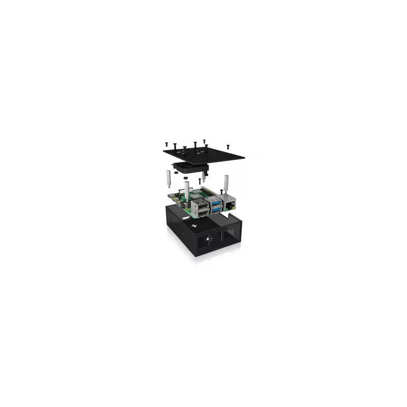 ICY BOX IB-RP108 Θήκη ανθρακί, μαύρο