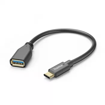 Hama 00125105 Καλώδιο USB USB 3.2 Gen 1 (3.1 Gen 1) 0,15 m USB A USB C Μαύρο