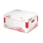 Esselte SPEEDBOX 623911 κουτί αρχειοθέτησης με αναδιπλούμενο καπάκι, A4, 100% ανακυκλωμένο χαρτόνι, λευκό/κόκκινο, 15 τεμ.