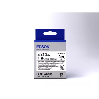 Epson Κασέτα ετικετών Heat Shrink Tube (HST) LK-7WBA21 Μαύρο/Λευκό D21mm (2,5m)