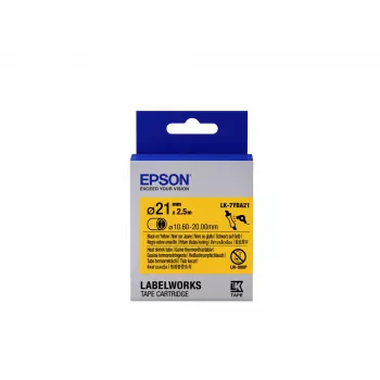 Epson Κασέτα ετικετών Heat Shrink Tube (HST) LK-7YBA21 Μαύρο/Κίτρινο D21mm (2,5 m)