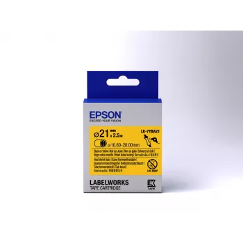 Epson Κασέτα ετικετών Heat Shrink Tube (HST) LK-7YBA21 Μαύρο/Κίτρινο D21mm (2,5 m)