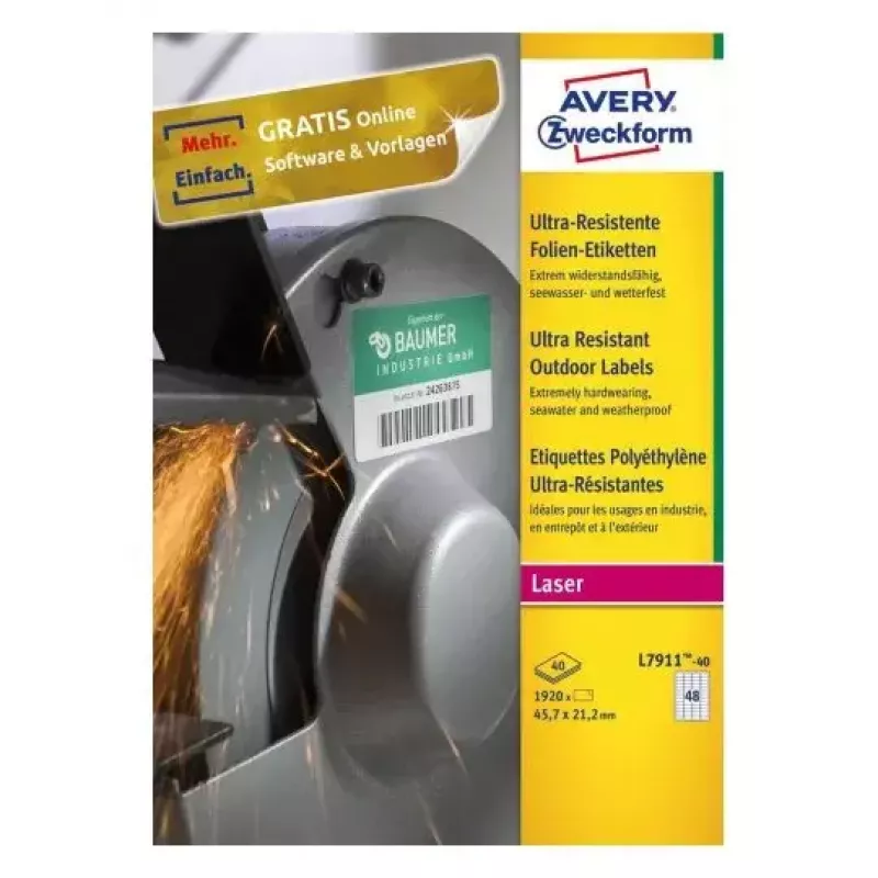 Αυτοκόλλητη ετικέτα εκτυπωτή Avery L7911-40