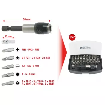 Σετ μυτών κατσαβιδιού KS Tools 911.2060 32 τεμ.