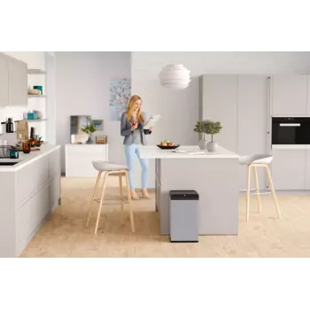 Hailo Big-Box Swing L Ορθογώνιος μεταλλικός κάδος απορριμμάτων Ασημί