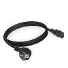 Καλώδιο ρεύματος ACT Powercord βύσμα CEE 7/7 (γωνιακό) - C13 μαύρο 2 m