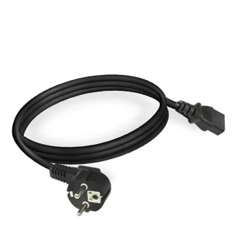 Καλώδιο ρεύματος ACT Powercord βύσμα CEE 7/7 (γωνιακό) - C13 μαύρο 2 m