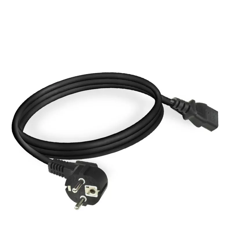Καλώδιο ρεύματος ACT Powercord βύσμα CEE 7/7 (γωνιακό) - C13 μαύρο 2 m