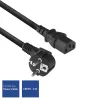 Καλώδιο ρεύματος ACT Powercord βύσμα CEE 7/7 (γωνιακό) - C13 μαύρο 2 m