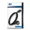 Καλώδιο ρεύματος ACT Powercord βύσμα CEE 7/7 (γωνιακό) - C13 μαύρο 2 m
