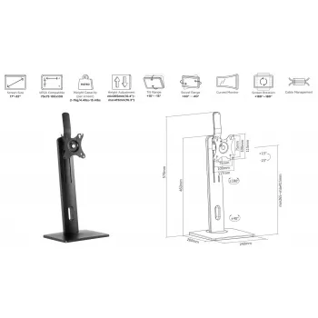 eSTUFF GLB226004 Βάση οθόνης / στήριγμα 81,3 cm (32 ίντσες) γραφείου μαύρη