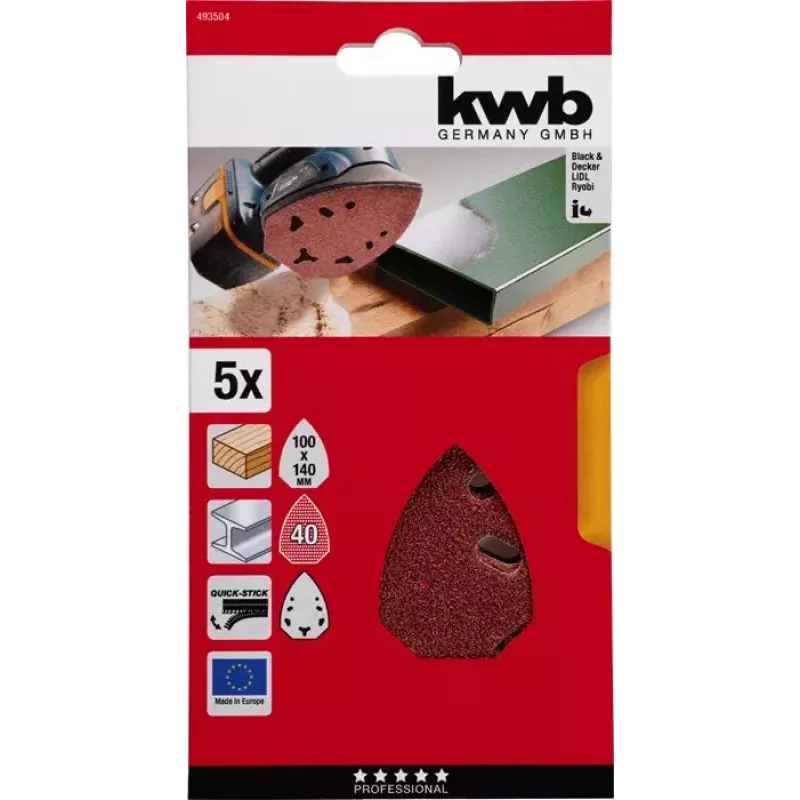Δίσκος λείανσης KWB 493504 5 τεμ.