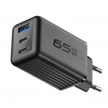 Cellularline Multipower Micro 65W υπερσυμπαγής φορτιστής ταχείας φόρτισης 65W με 3 υποδοχές