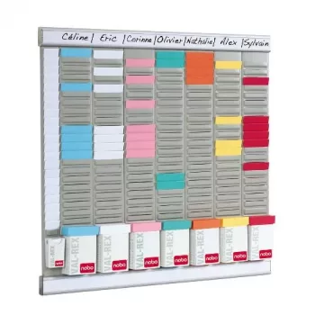 Nobo T-Card Office Planner Kit 24 Slot, Λευκό, 480 mm, 480 mm, 1,97 kg, 497 mm, 37 mm