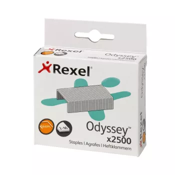 Rexel συνδετήρες Odyssey συσκευασία 2500 τεμ., πακέτο συνδετήρων, 2500 συνδετήρες, χάλυβας, ασημί, 60 φύλλων, 130 g