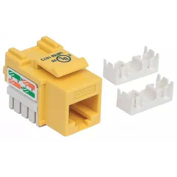 Υποδοχή Keystone Intellinet, Cat6, UTP, με σφιγκτήρα κοπής, κίτρινο, επίπεδη, κίτρινο, RJ-45, θηλυκή, 22/26, Cat6