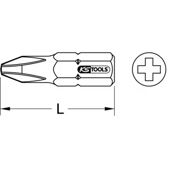 Καρυδάκι κατσαβιδιού KS Tools 910.2202 Phillips Ανοξείδωτος χάλυβας 25 mm