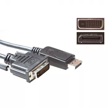 ACT Καλώδιο μετατροπής DisplayPort αρσενικό βύσμα σε DVI αρσενικό βύσμα 3,00 m