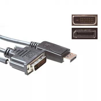 ACT Καλώδιο μετατροπής DisplayPort αρσενικό βύσμα σε DVI αρσενικό βύσμα 5,00 m
