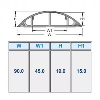 ACT Καλώδιο κανάλι στρογγυλό PVC 90 mm, Γκρι, PVC, V-0, 90 mm