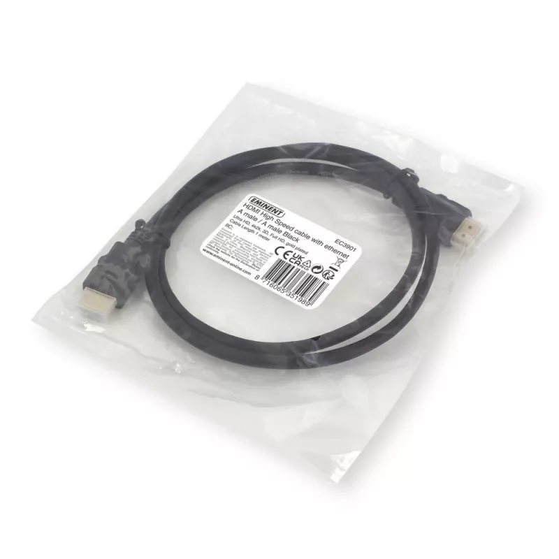 Ewent EC3901 Καλώδιο HDMI 1 m HDMI Type-A (Standard) Μαύρο