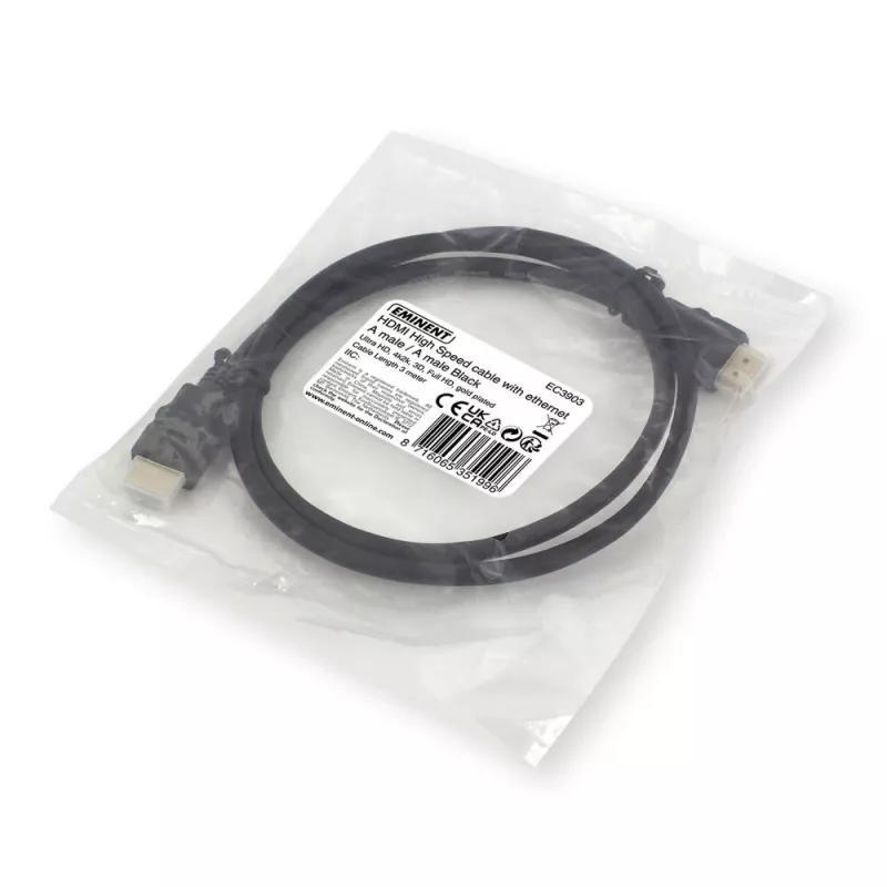 Ewent OEM Καλώδιο HDMI High Speed με Ethernet, 3 μέτρα Μαύρο