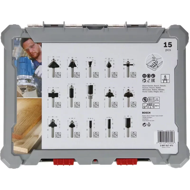 Bosch 2607017473 σετ φρέζας 15 τεμ.