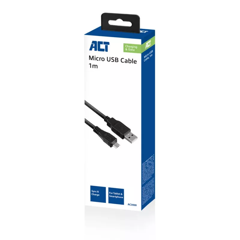 ACT Καλώδιο φόρτισης/δεδομένων USB 2.0 βύσμα A – βύσμα Micro-B, 1 μέτρο