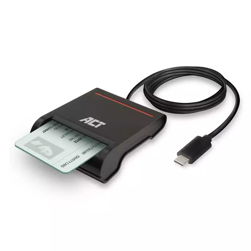 ACT Εξωτερικός αναγνώστης καρτών USB-C Smartcard eID, μαύρο