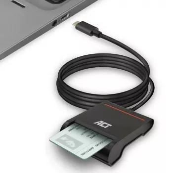 ACT Εξωτερικός αναγνώστης καρτών USB-C Smartcard eID, μαύρο