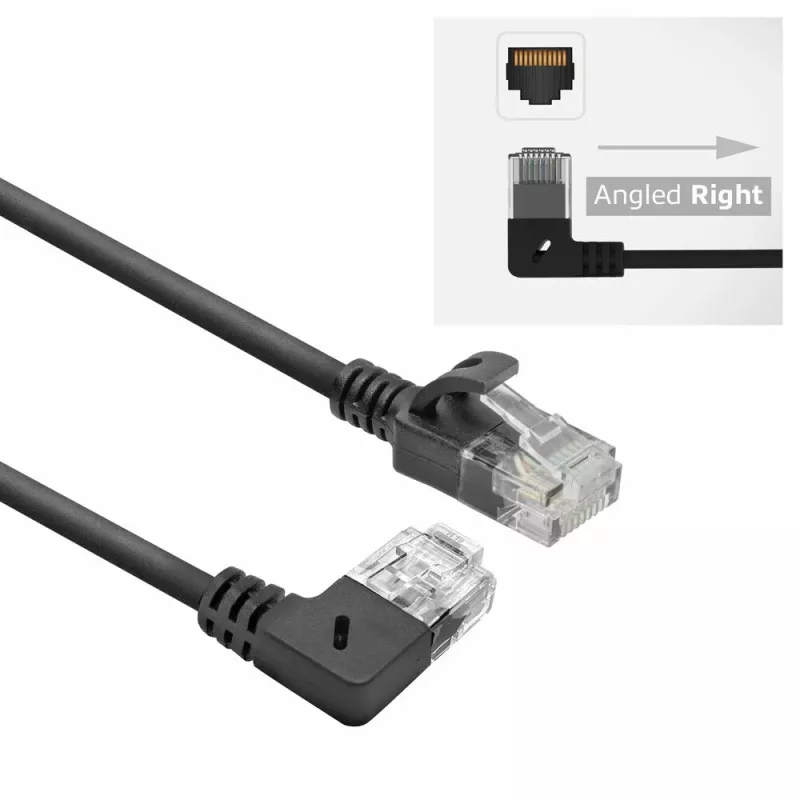 ACT Μαύρο 1,5 μέτρα U/UTP CAT6A LSZH Slimline Καλώδιο patch με DC2951
