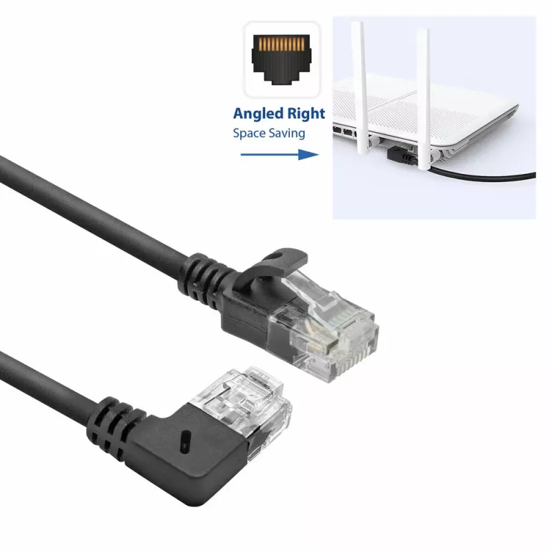 ACT Μαύρο 1,5 μέτρα U/UTP CAT6A LSZH Slimline Καλώδιο patch με DC2951